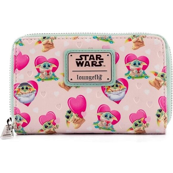 Disney Star Wars Loungefly Wallet Grogu with hearts - Picture 1 of 5